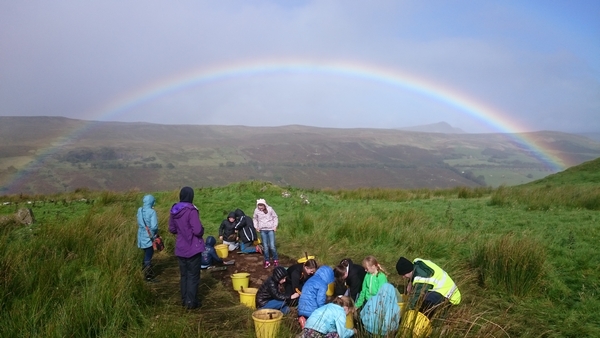 Community volunteers excavating in the Glens of Antrim